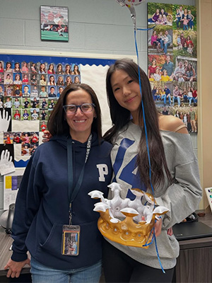 Christen Lee with an adult