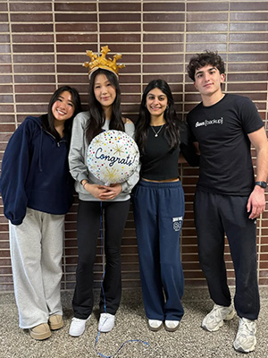 Christen Lee with three other students